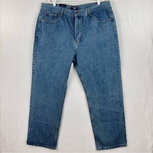 Cross & Winsor Men’s Blue Denim Jeans Size W42 X L 30 Regular Fit Cotton